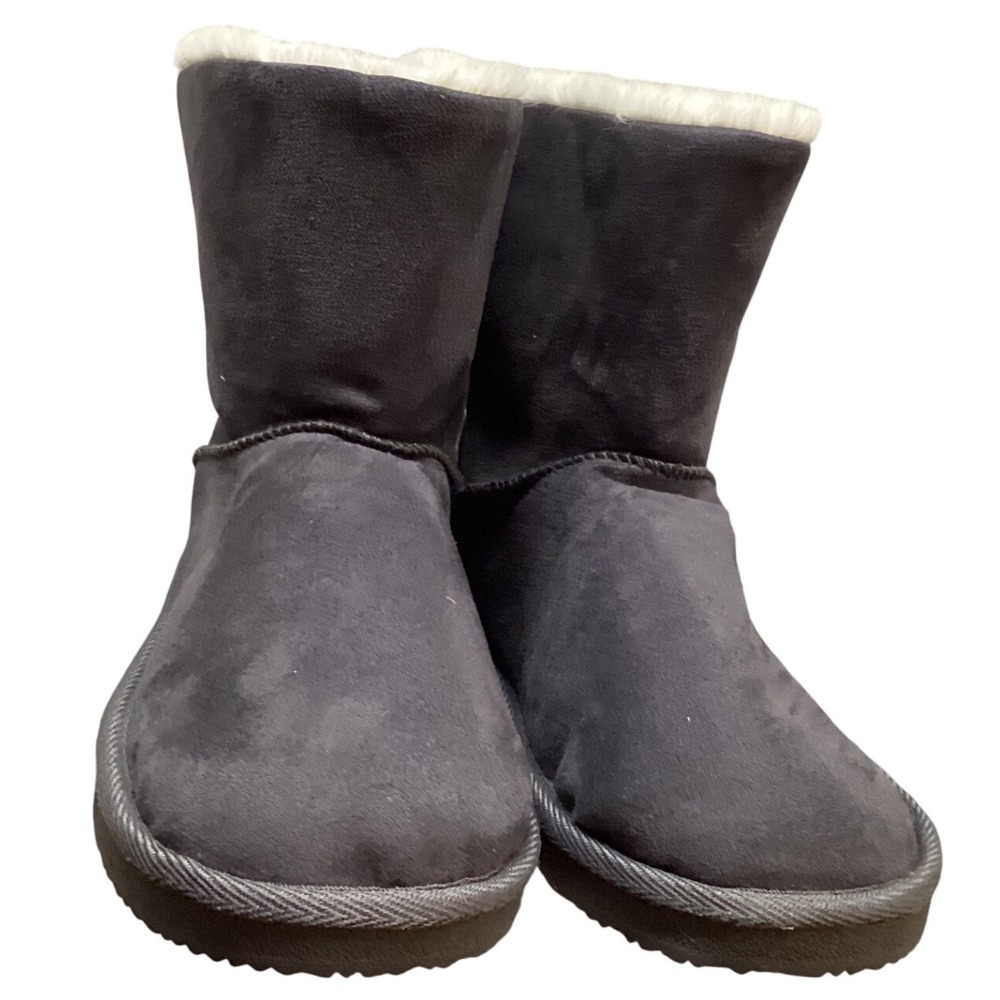 Body Glove Women's Cozy Faux Fur Lined Ankle Boots Gray Size 6